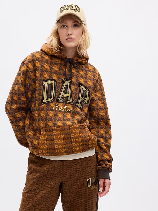 Gap X Dap Men's Brown & Black Houndstooth Dap Hoodie (Gap + Dapper Dan)
